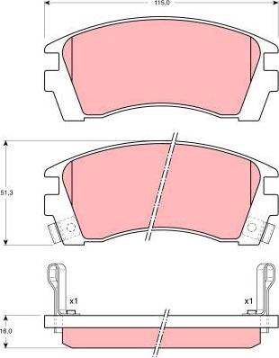 TRW GDB1013 - Комплект спирачно феродо, дискови спирачки vvparts.bg