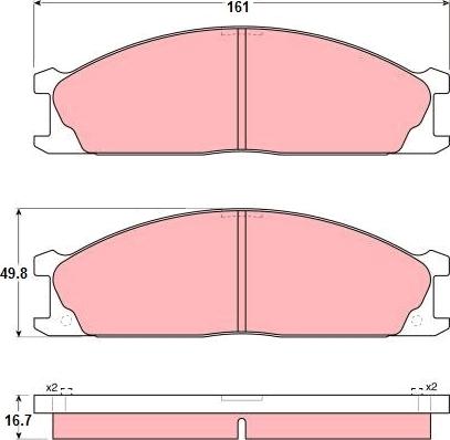 TRW GDB1017 - Комплект спирачно феродо, дискови спирачки vvparts.bg