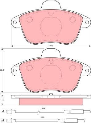 TRW GDB1085 - Комплект спирачно феродо, дискови спирачки vvparts.bg