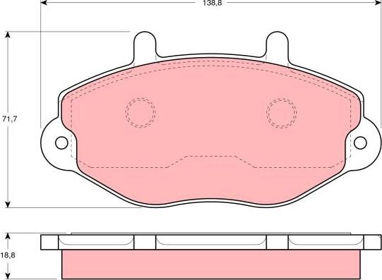 TRW GDB1080AT - Комплект спирачно феродо, дискови спирачки vvparts.bg