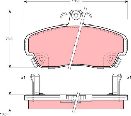 TRW GDB1083 - Комплект спирачно феродо, дискови спирачки vvparts.bg