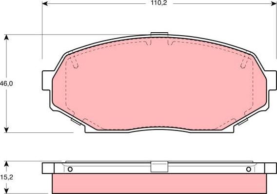 TRW GDB1028 - Комплект спирачно феродо, дискови спирачки vvparts.bg