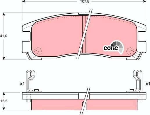 TRW GDB1023 - Комплект спирачно феродо, дискови спирачки vvparts.bg