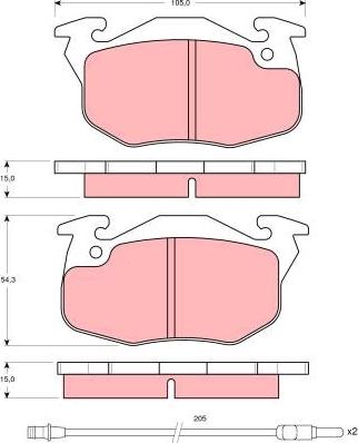 TRW GDB1079 - Комплект спирачно феродо, дискови спирачки vvparts.bg