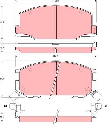 TRW GDB1190DT - Комплект спирачно феродо, дискови спирачки vvparts.bg