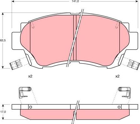 TRW GDB1142 - Комплект спирачно феродо, дискови спирачки vvparts.bg