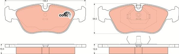 TRW GDB1159 - Комплект спирачно феродо, дискови спирачки vvparts.bg