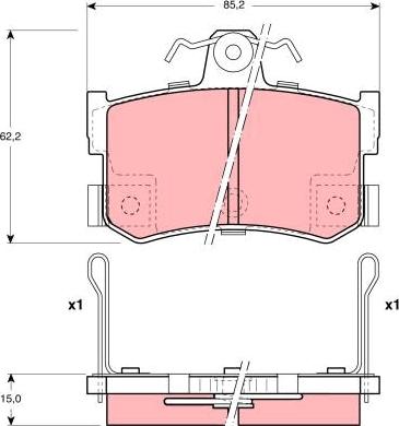 TRW GDB1169 - Комплект спирачно феродо, дискови спирачки vvparts.bg