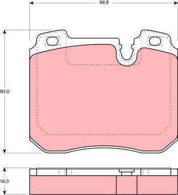 TRW GDB1161 - Комплект спирачно феродо, дискови спирачки vvparts.bg