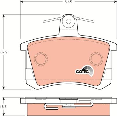 TRW GDB1163 - Комплект спирачно феродо, дискови спирачки vvparts.bg