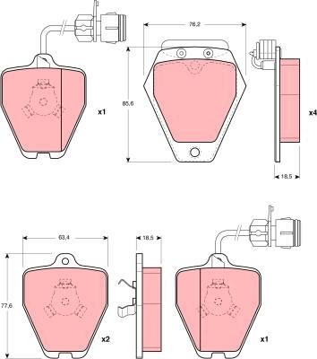 TRW GDB1162 - Комплект спирачно феродо, дискови спирачки vvparts.bg