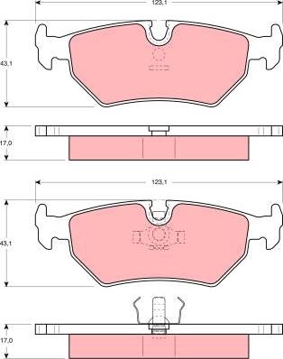 TRW GDB1109 - Комплект спирачно феродо, дискови спирачки vvparts.bg