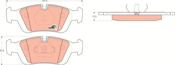 TRW GDB1100 - Комплект спирачно феродо, дискови спирачки vvparts.bg