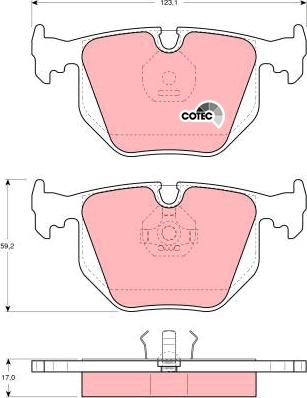 TRW GDB1119 - Комплект спирачно феродо, дискови спирачки vvparts.bg