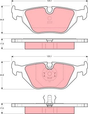 TRW GDB1189 - Комплект спирачно феродо, дискови спирачки vvparts.bg