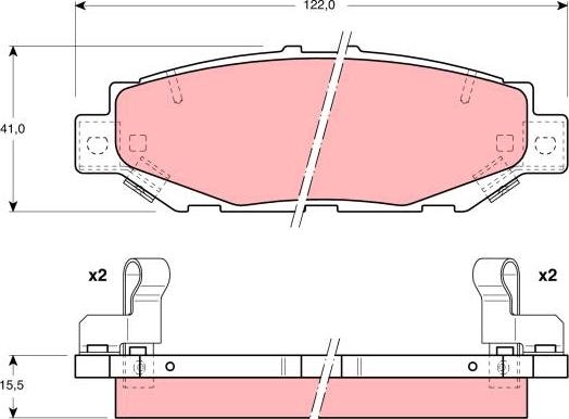 TRW GDB1185 - Комплект спирачно феродо, дискови спирачки vvparts.bg