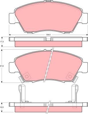 TRW GDB1183 - Комплект спирачно феродо, дискови спирачки vvparts.bg