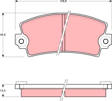 TRW GDB118 - Комплект спирачно феродо, дискови спирачки vvparts.bg