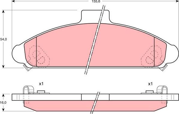 TRW GDB1136 - Комплект спирачно феродо, дискови спирачки vvparts.bg