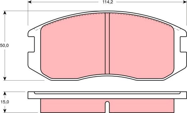 TRW GDB1129 - Комплект спирачно феродо, дискови спирачки vvparts.bg