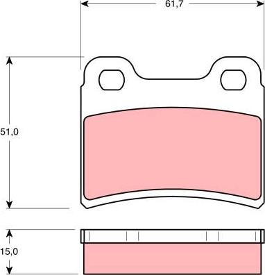 TRW GDB1124 - Комплект спирачно феродо, дискови спирачки vvparts.bg