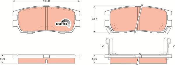 TRW GDB1127DT - Комплект спирачно феродо, дискови спирачки vvparts.bg