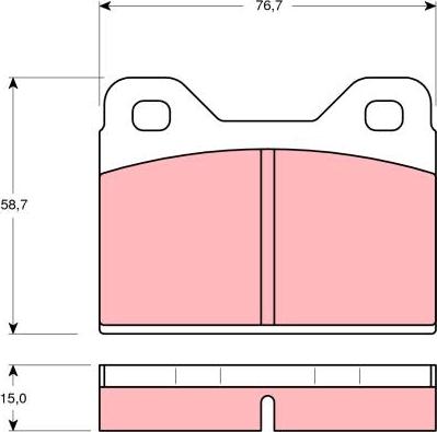 TRW GDB112 - Комплект спирачно феродо, дискови спирачки vvparts.bg