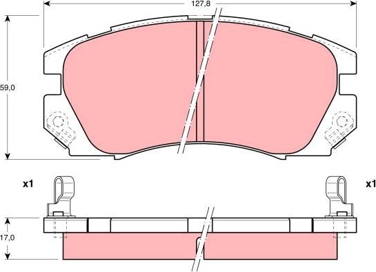 TRW GDB1179 - Комплект спирачно феродо, дискови спирачки vvparts.bg