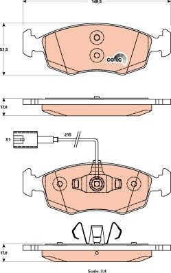 TRW GDB1899 - Комплект спирачно феродо, дискови спирачки vvparts.bg