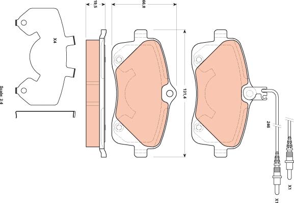 TRW GDB1895 - Комплект спирачно феродо, дискови спирачки vvparts.bg