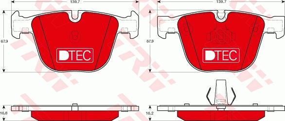 TRW GDB1892DTE - Комплект спирачно феродо, дискови спирачки vvparts.bg