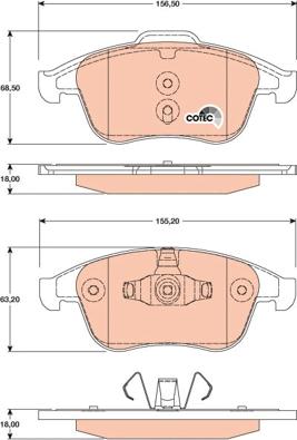 TRW GDB1808 - Комплект спирачно феродо, дискови спирачки vvparts.bg