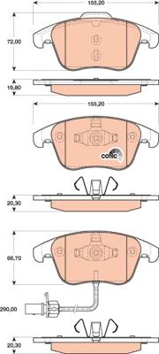 TRW GDB1814 - Комплект спирачно феродо, дискови спирачки vvparts.bg