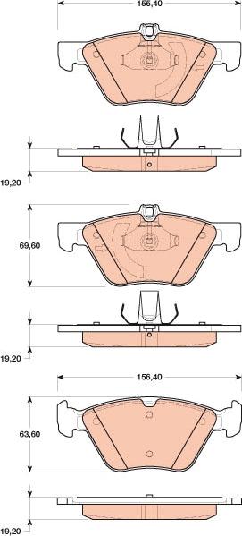 TRW GDB1815 - Комплект спирачно феродо, дискови спирачки vvparts.bg