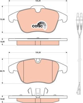 TRW GDB1818 - Комплект спирачно феродо, дискови спирачки vvparts.bg