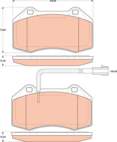 TRW GDB1812 - Комплект спирачно феродо, дискови спирачки vvparts.bg