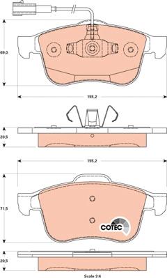 TRW GDB1880 - Комплект спирачно феродо, дискови спирачки vvparts.bg