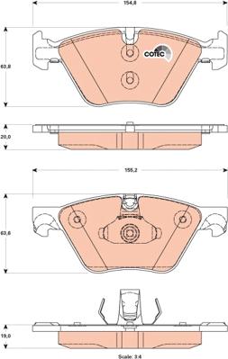 TRW GDB1882 - Комплект спирачно феродо, дискови спирачки vvparts.bg