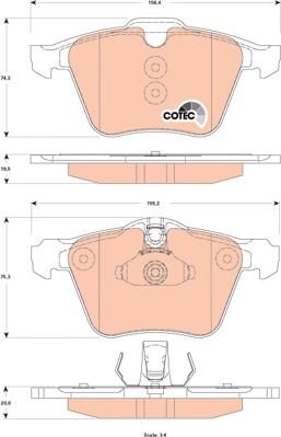 TRW GDB1835 - Комплект спирачно феродо, дискови спирачки vvparts.bg