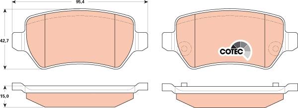 TRW GDB1831 - Комплект спирачно феродо, дискови спирачки vvparts.bg