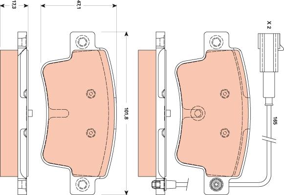 TRW GDB1872 - Комплект спирачно феродо, дискови спирачки vvparts.bg