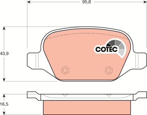 TRW GDB1396 - Комплект спирачно феродо, дискови спирачки vvparts.bg