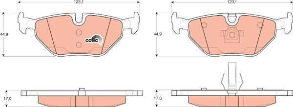 TRW GDB1344 - Комплект спирачно феродо, дискови спирачки vvparts.bg