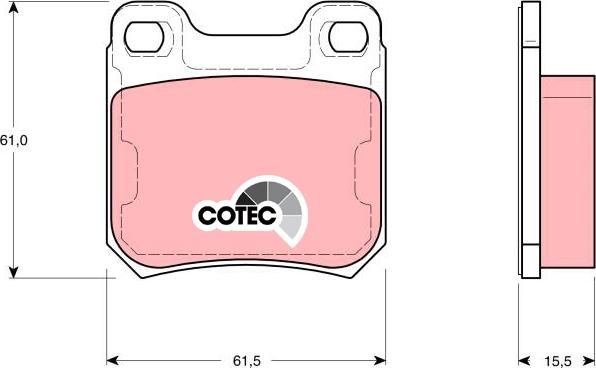 TRW GDB1346 - Комплект спирачно феродо, дискови спирачки vvparts.bg