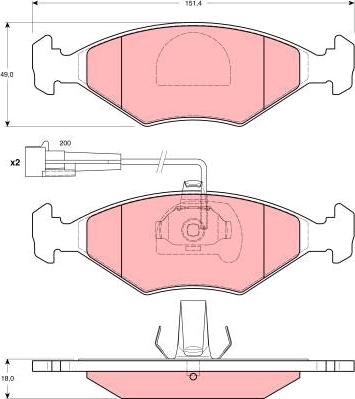 TRW GDB1340 - Комплект спирачно феродо, дискови спирачки vvparts.bg