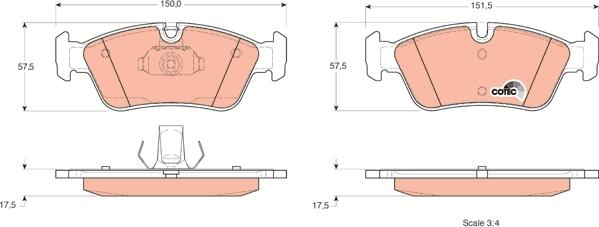 TRW GDB1348 - Комплект спирачно феродо, дискови спирачки vvparts.bg