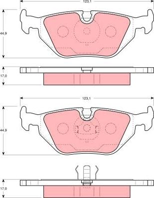 TRW GDB1343 - Комплект спирачно феродо, дискови спирачки vvparts.bg