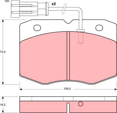 TRW GDB1356 - Комплект спирачно феродо, дискови спирачки vvparts.bg