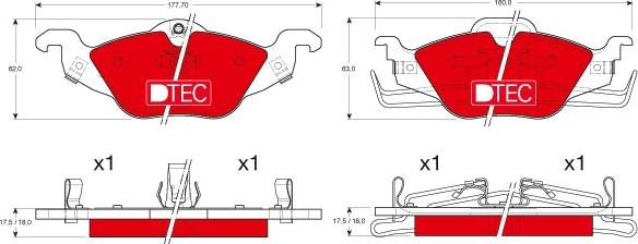 TRW GDB1351DTE - Комплект спирачно феродо, дискови спирачки vvparts.bg