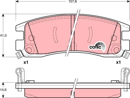 TRW GDB1309 - Комплект спирачно феродо, дискови спирачки vvparts.bg